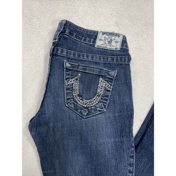 True Religion Section Skinny Blue Denim Jeans Women's Size 27 USA Made 27x33 - Picture 2 of 10